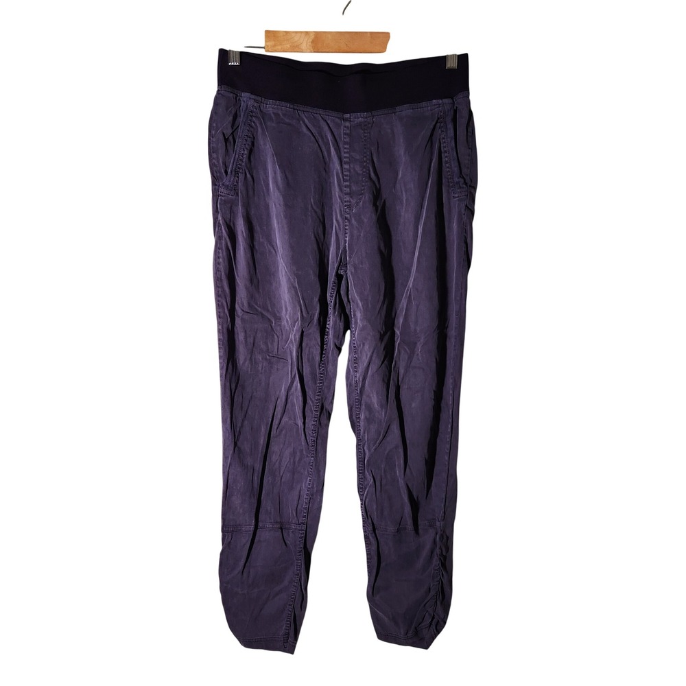 XCVI Leanne Pants Small Blue Lyocell Cotton Pull-on Stretch Ruched Ankle